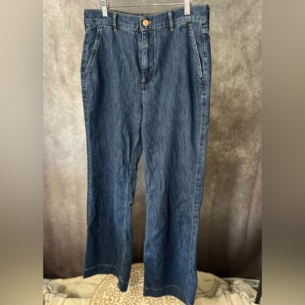 J. Crew Women's Jeans Wide Leg Trouser High Rise NWT | Size 28 | Blue Denim